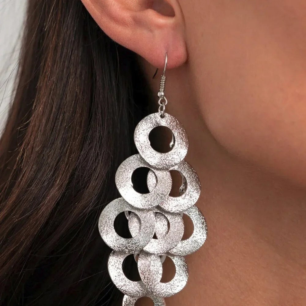 Paparazzi Jewelry Accessories - Scattered Shimmer - Silver Earrings - Vintage